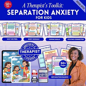 Separation Anxiety for Kids Mega Bundle Workbook, for Therapist, Parents, School Counselors and Social Workers, Play Therapy, CBT - Etsy
