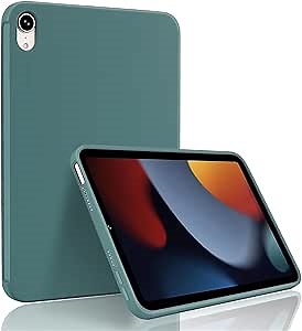 Liquid Silicone Case for iPad Mini6 8.3 inch 2021 Cover Case Mini6 Protective Shell Skin(Dark Green)