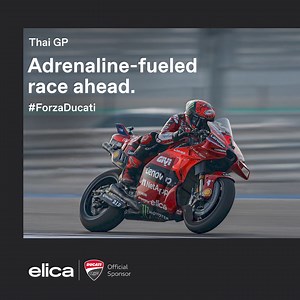 Siamo pronti per supportare Ducati Corse in un altro entusiasmante weekend di gara! Nuova sfida, stessa determinazione: appuntamento questo week-end per il GP di Thailandia.#ForzaDucati #DucatiLenovoTeam​  Circuito Internazionale di Buriram – 25 / 27 ottobre.​ #SaveTheDate | Elica | Facebook