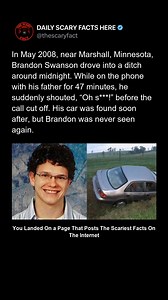 On a quiet night in May 2008, 19-year-old Brandon Swanson’s car veered into a ditch after a small celebration. Calm but stranded, he called his father and spoke for 47 minutes as he tried to find his way home. Then, suddenly, he shouted “Oh s***!” — and the call went silent. His car was discovered soon after, but Brandon himself vanished without a trace. Despite extensive searches, not a single piece of evidence has ever been found. To this day, his final words echo as one of America’s most chil