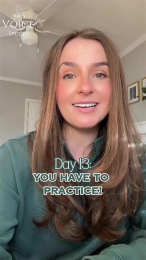 Day 13 of our 30 days of voice tips! You have to practice outside of lessons! #VoiceTips #SingingAdvice #MegVoiceStudio #VocalWarmUp #SingingJourney #VocalTraining #SingingTips #VocalTechnique #SingingLessons #VocalCoach #VocalPerformance #30DayOfVoiceTips