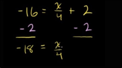 Worked example: two-step equations