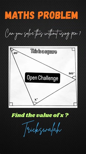 Maths problem #maths #shortsfeed #angle #triangle #rightangletriangle #ssc #dphcm #upsi #mts #sscgd