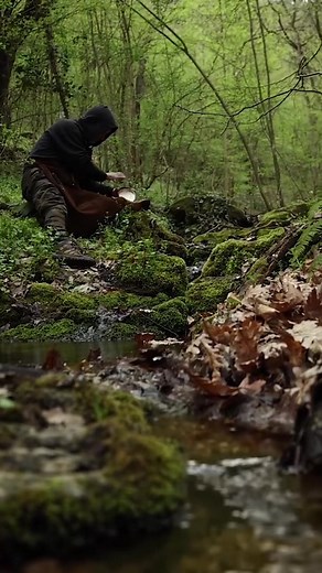 Korean Mandu Recipe ASMR in the Jungle | Cooking Dumplings