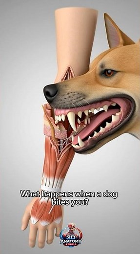 What happens inside the body when a dog bites #anatomy #humanbody #3dmedical