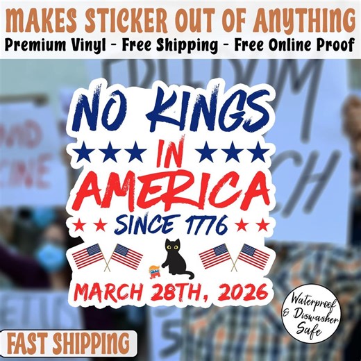 No Kings Day March 28th Sticker, No King in America Car Magnet, Anti Trump Sticker, Protest Sticker - Etsy