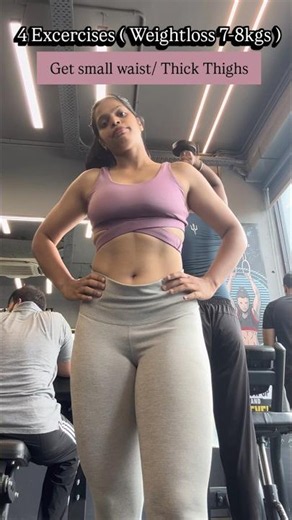 Small Waist & Thick Thighs ( 4 Excercises ) 7-8Kgs Weightloss 🔥💯