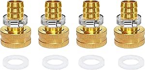 YOUHO Garden Hose Adapter 4PCS 1/2" Drip Irrigation Tubing to Faucet - Reusable Connector Fittings for Most Rain Bird, Orbit, Dig, Toro 1/2 Tubing x 3/4 FGHT Garden Extension Repair Fitting