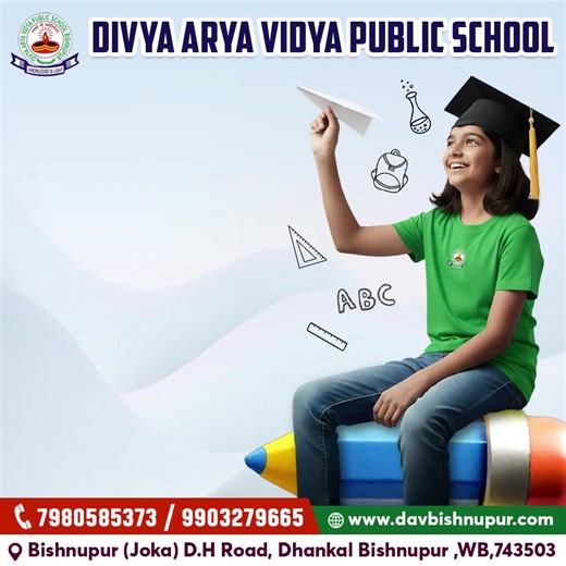 Divya Arya Vidya Public School on Instagram: "📖 Divya Arya Vidya Public School 🎓 ADMISSION OPEN FOR 2026-27 ✅ Affiliated to CBSE (10+2) ✅ Nursery to Class 12 ✅ Science ✅ Commerce ✅ Humanities ▶️Facilities◀️ ----------------- ⏩ Class Program ⏩ Play & Study Room ⏩ Laboratories, Computer Lab ⏩Experienced Teachers 📞Phone : 7980585373 / 9903279665 📍Address : Bishnupur (Joka) D.H Road, Dhankal Bishnupur ,WB,743503 🌐Apply Now : https://davbishnupur.com/ 📩 Email : davbishnupur21@gmail.com #schoola