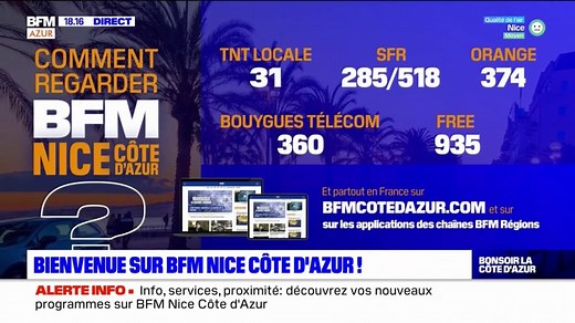 Où regarder BFM Nice Côte d'Azur?