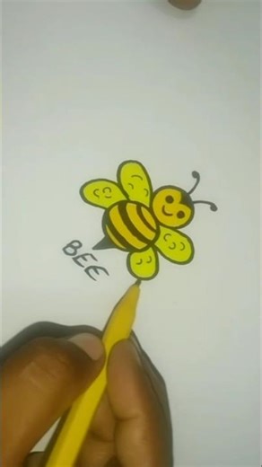 🐝 Easy Bee Drawing for Beginners | Step by Step Tutorial