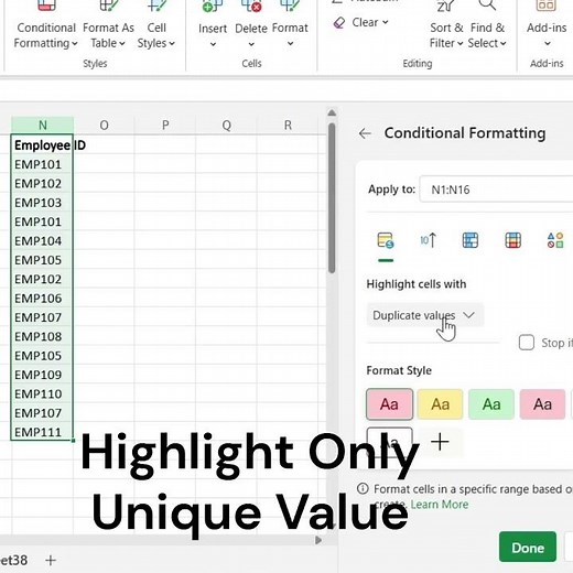 Find Unique Values in Excel with One Click! 🤯