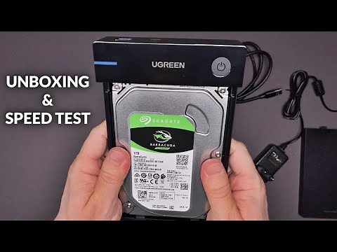UGREEN USB 3.5" Sata External Hard Drive HDD Enclosure US222 Unboxing, Speed & Temperature test
