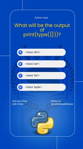 Dive into this #Python quiz challenge or sit tight for the solution in just seconds! 🔍💡 | Sultan Academy