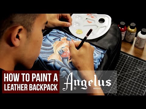 How to Paint a Leather Backpack | Koi Fish Custom | Angelus Pearlescent Paint