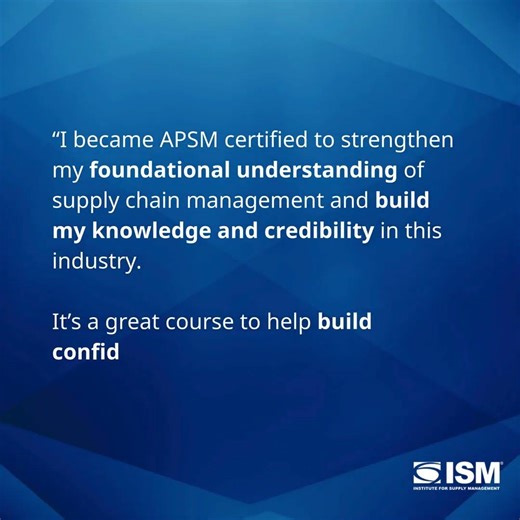 Associate Professional in Supply Management® (APSM®) Certification Testimonial | Matt James