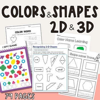 2D Shapes Worksheets Names - 3D Shapes Attributes Posters - 2 Dimensional
