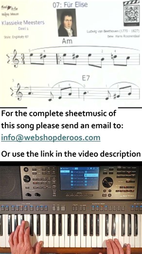 km1s 07 Für Elise, Ludwig van Beethoven #shorts #keyboard #yamaha #sheetmusic #music #lessons