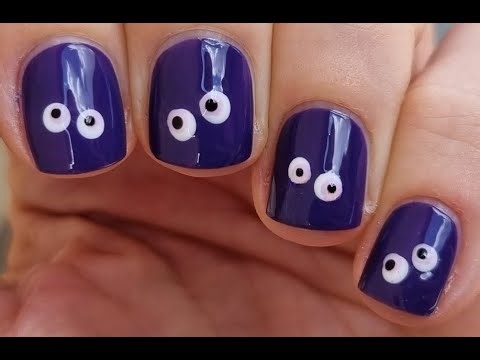 Halloween Nail Art | Purple Spooky Eyes Nail Tutorial | DIY Nails At Home