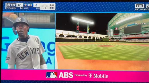 Yankees booth destroys Jazz for this awful ABS challenge:Kay: “Right down the middle. And the crowd mocks him with boos.”Cone: “That’s the beauty of the challenge system, you get humbled. That’s right down the middle.”Kay: “Maybe he was hoping for a computer malfunction.”
