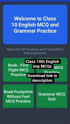 class 10th English imp MCQ practice set #shorts