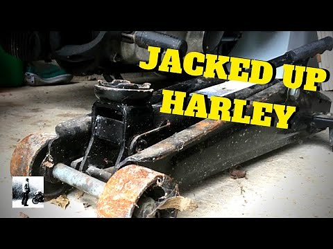 How to lift your Harley Davidson with a car jack