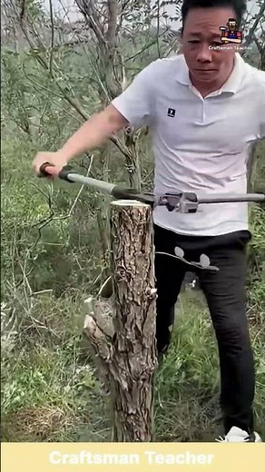 Cutting Down a Tree with a Giant Lever Cutter Power and Precision! #shorts