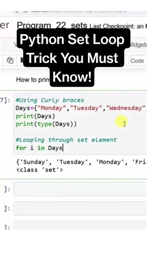 Level Up Python with This Set Loop Trick! #python #ai