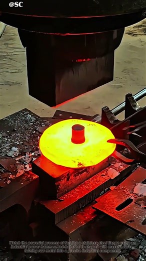 Power Hammer Forging a Stainless Steel Flange 🔥 Incredible Metalwork