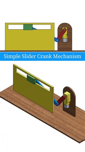 Simple Slider Crank Mechanism #3danimation #caddesign #engineering