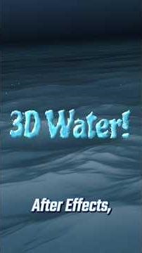 3D Water is totally doable in #AfterEffects! 💧