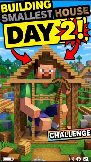 I build smallest house in Minecraft day 2