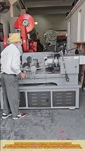 Lathe operation: Skilled worker shape metal parts with smooth precision #workprocess #engineering