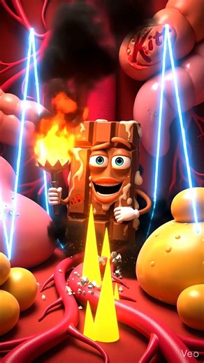 health problem after eating kit kat #3d #3danimation #reels #shorts