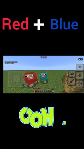 Red + Blue = WHAT?! 🤯 Minecraft Experiment Gone Wrong! #shorts
