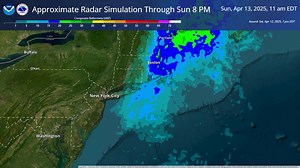[Rain & Drizzle Into Sun with focus near the coast] This in an approximate radar simulation tonight into Sun. While areas of drizzle and fog are anticipated mainly east of the CT River Valley, another batch of steady rain will impact portions of eastern MA overnight into Sun. | US National Weather Service Boston MA