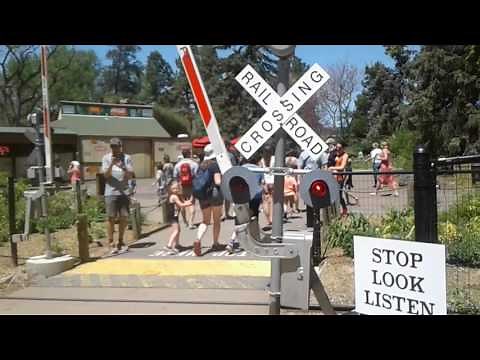 Denver Colorado zoo railroad crossing with bell