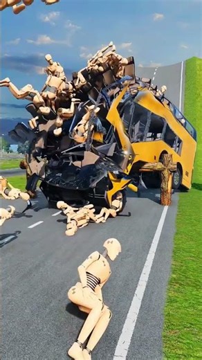 “INSANE BUS CRASH TEST #shorts#car