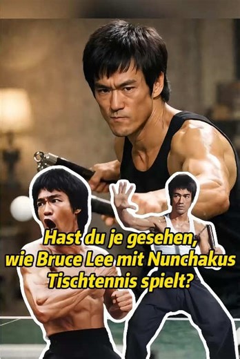 Hast du je gesehens wie Bruce Lee mit Nunchakus Tischtennis spielt?#tik_tok #foryoupage #fyp #Brucelee #tabletennis #Nunchucks #performance