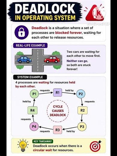 Deadlock Explained in 60 Seconds 🔒 | Operating System