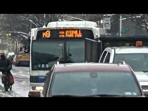 NYCT Orion VII 3G (EPA 10) snow loan action in the M9 bus