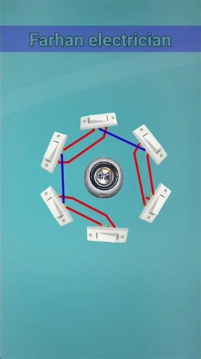 six way switch light connection diagram #shorts