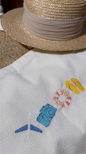 Vacation tote bag 👜✈️ #vacation #summer #beach #totebag #embroidery #travel #smallbusiness