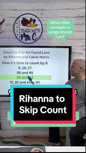 We found love and counted by 6, 7 and 8 with Rihanna. These skip counting songs are so fun. What other ones should I make #rihanna #wefoundlove #calvinharris #sos #teacher #teacherlife #teachersoftiktok #teacherhumor #math #maths