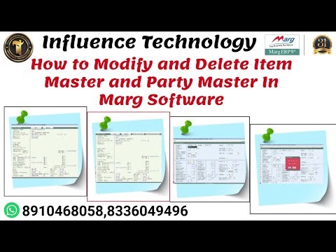 How to Modify and Delete Item Master and Party Master In Marg Software