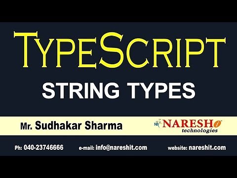 What are the String Types in Typescript - TypeScript Tutorial for Beginners | by Mr. Sudhakar Sharma