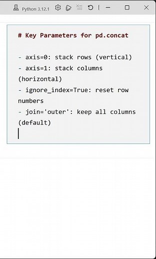 05 Key Parameters for pd.concat in Pandas