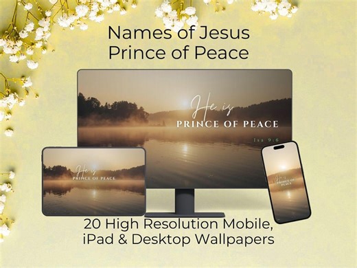 Prince of Peace Christian Wallpaper | Easter Bible Verse Desktop Background | Names of Jesus Resurrection Scripture Wallpapers - Etsy