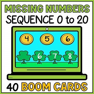St Patricks Day Missing Number 0 to 20 Boom Cards - Sequencing Numbers