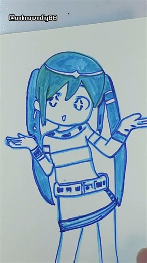 Drawing Hatsune Miku with Acrylic Markers!